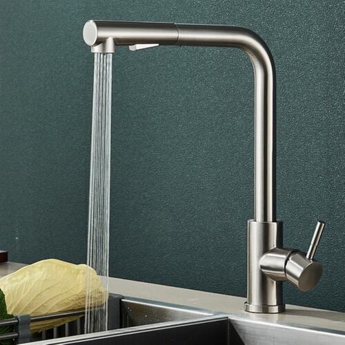Grifo Monomando Para Fregadero Llave Mezcladora Tarja Cocina Plata
