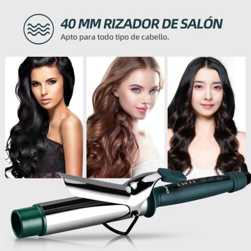 Tenaza Rizadora De Cabello De Cerámica, 40 Mm, Verde