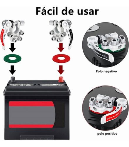 2x Terminales Conector Batería Porosa De Cabeza Pila Coche Plata