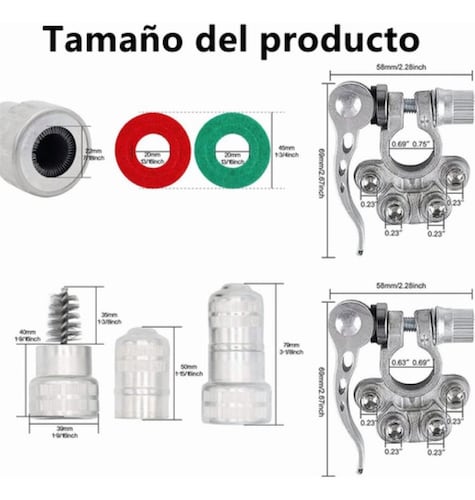 2x Terminales Conector Batería Porosa De Cabeza Pila Coche Plata