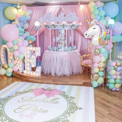 Decoración De Cumpleaños De Unicornio Para Niña, Mantel De F