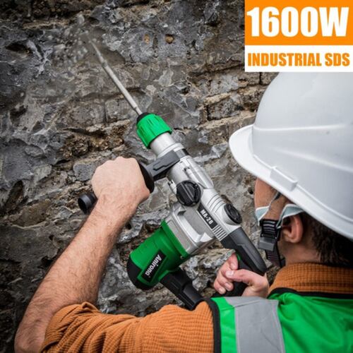 Rotomartillo Cincelador Industrial Sds 1600w Ma28 Verde Plata