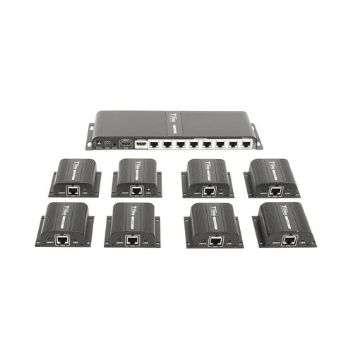 Kit Divisor y Extensor HDMI EPCOM TITANIUM TT718PRO  Divide 1 Fuente HDMI a 8 Pantallas .