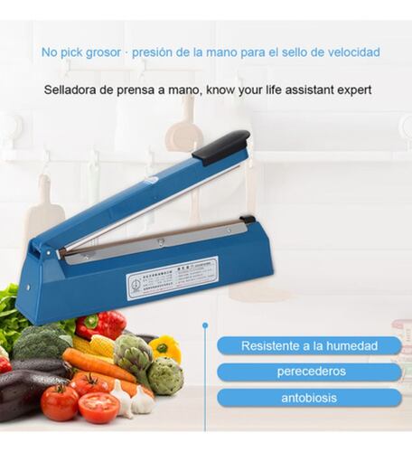 Maquina Selladora Térmica Manual De Bolsa Plastica 30cm Azul