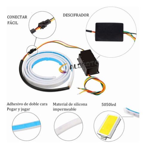 Tira Led Cajuela Auto, Stop Drl Secuencial Rgb Color Blancoo