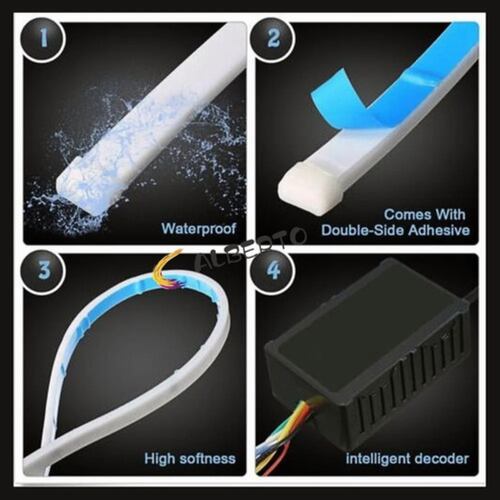 Tira Led Cajuela Auto, Stop Drl Secuencial Rgb Color Blancoo
