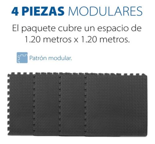 Piso De Gimnasio Paquete 4 Pzs Gym 60 X 60 Alta Resistencia Negro