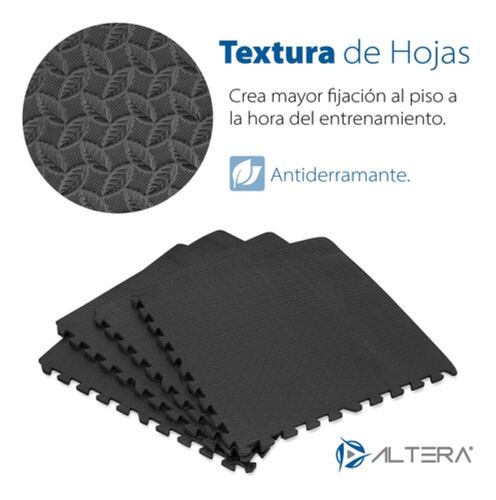 Piso De Gimnasio Paquete 4 Pzs Gym 60 X 60 Alta Resistencia Negro