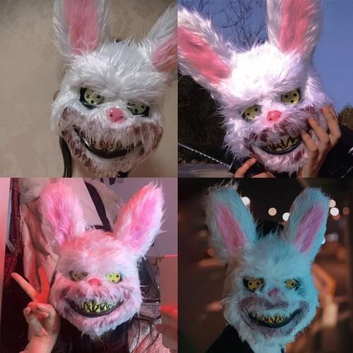 Máscaras Conejo U Oso Sangriento Disfraz Pareja Halloween.