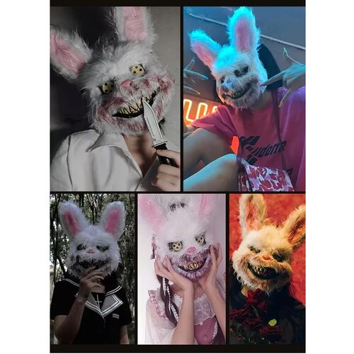 Máscaras Conejo U Oso Sangriento Disfraz Pareja Halloween.