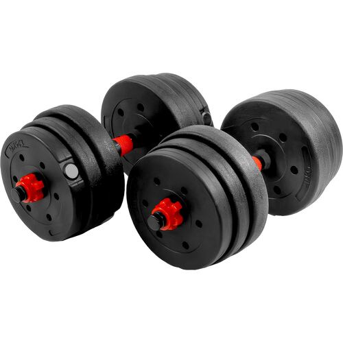 Mancuernas Ajustables 12 Pesas Set Barra Recta 20 Kg Guantes