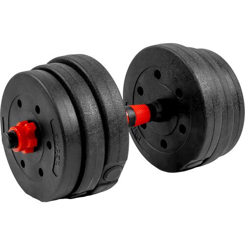 Mancuernas Ajustables 12 Pesas Set Barra Recta 20 Kg Guantes