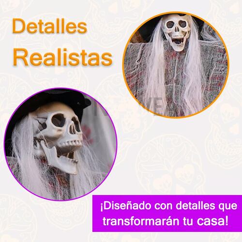  Kit 3 Fantasmas Colgantes De Esqueleto Decoración Halloween.