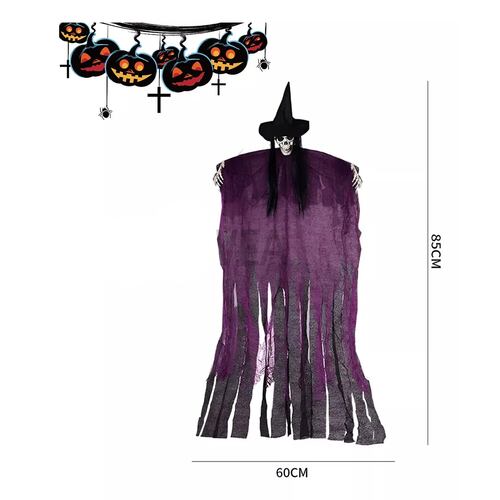 Kit 3 Fantasmas Colgantes De Esqueleto Decoración Halloween.