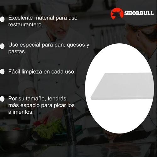 Tabla para picar Blanca 56*36*2.2CM SHORBULL