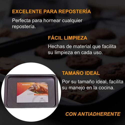 Charola Hornear Galletera Grande 47.5X31.5X2.5cm SHORBULL.