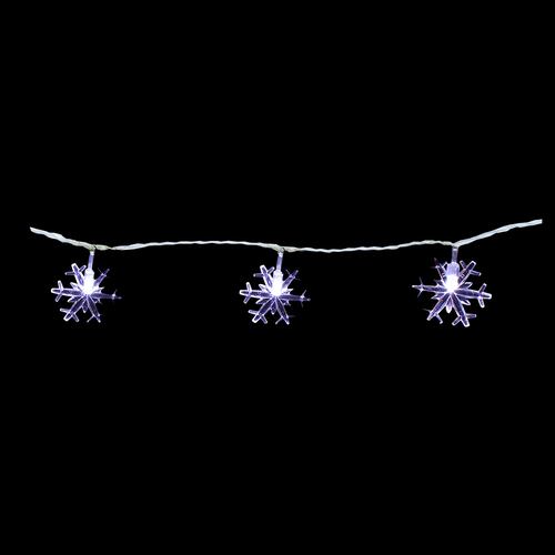 Serie Navideña Copo De Nieve 20 Focos Led Luz Blanca 4 Mts