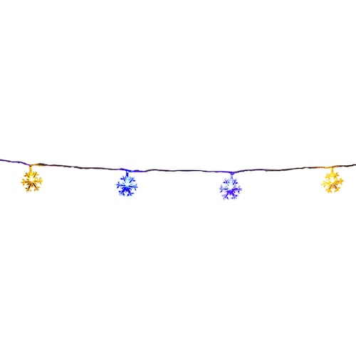 Serie Navideña Copo Nieve 20 Focos Led Luz Multicolor 4 Mts