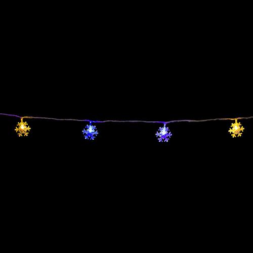 Serie Navideña Copo Nieve 20 Focos Led Luz Multicolor 4 Mts