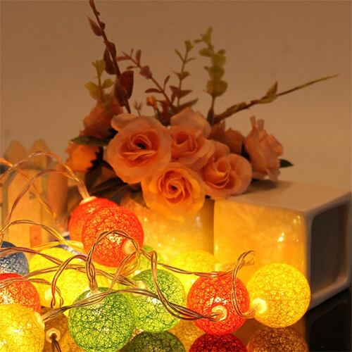 Serie Navideña Pelotas Colores 20 Luces Led Multicolor 4mts