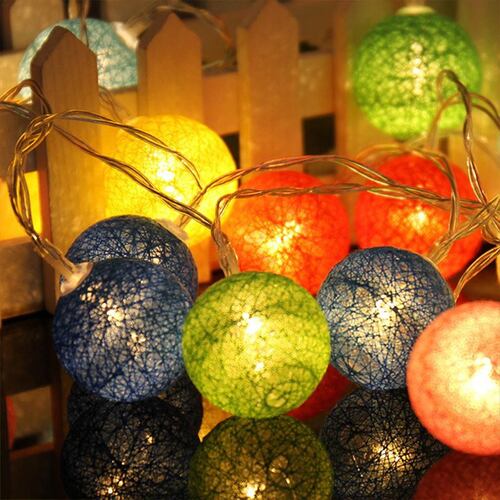 Serie Navideña Pelotas Colores 20 Luces Led Multicolor 4mts