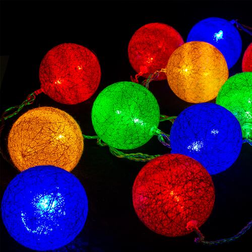 Serie Navideña Pelotas Colores 20 Luces Led Multicolor 4mts