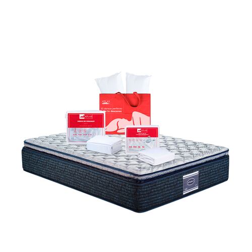 Colchón Individual América Frida + 2 Almohadas + Protector + Sábanas Altas Basic 