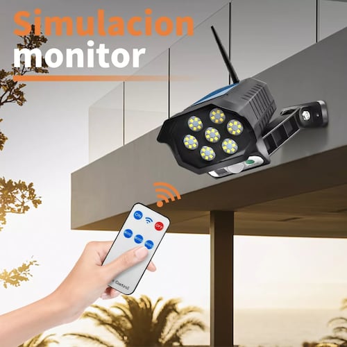 Lampara Solar Sensor Movimiento Led Forma Camara Vigilancia