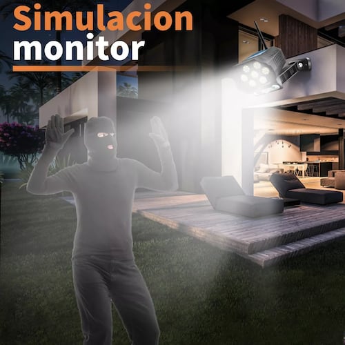 Lampara Solar Sensor Movimiento Led Forma Camara Vigilancia