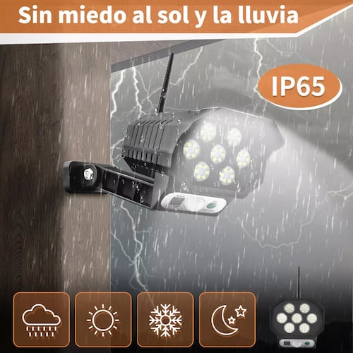 Lampara Solar Sensor Movimiento Led Forma Camara Vigilancia