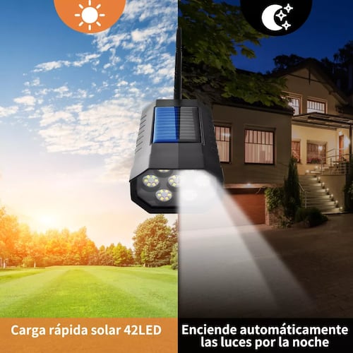 Lampara Solar Sensor Movimiento Led Forma Camara Vigilancia