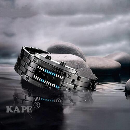 Curioso Reloj Electrónico Binario Con Luz Led Elegante Negro