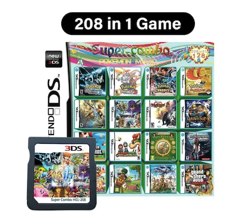 Nintendo DS Lite Con Cartucho Con 208 Videojuegos Color Blanco