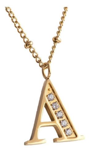 Collares Mujer Inicial Letras Baño Oro 18k Dorado