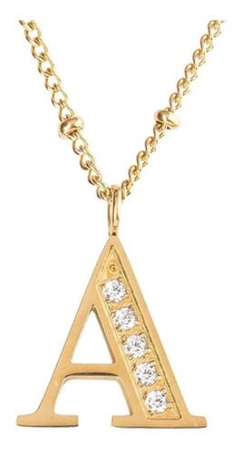 Collares Mujer Inicial Letras Baño Oro 18k Dorado