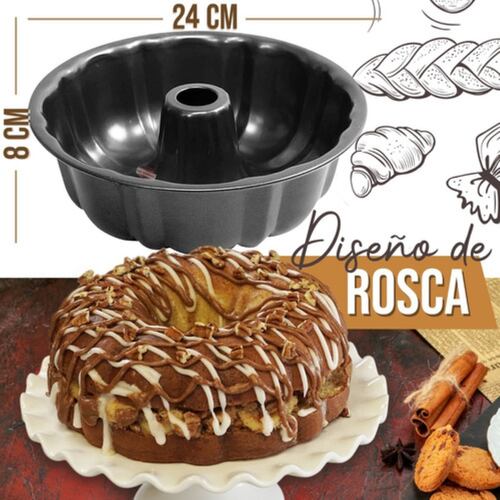 Molde Rosca Antiadherente Reposteria Cocina Acero Negro