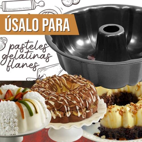 Molde Rosca Antiadherente Reposteria Cocina Acero Negro