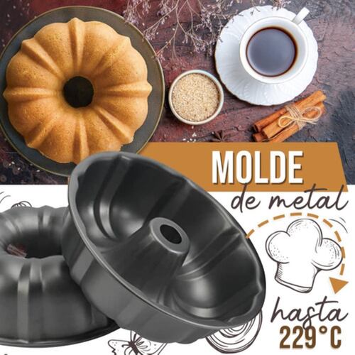 Molde Rosca Antiadherente Reposteria Cocina Acero Negro