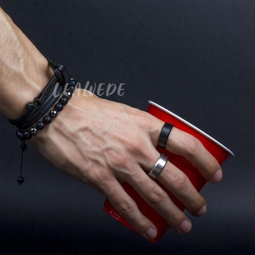 Brazalete De Cuentas Obsidiana Y Pulsera Hombre Hacha 2 Pzs Negro