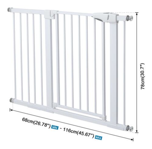 Puerta Seguridad Interior Expandible Reja Para Bebe Mascota Blanco