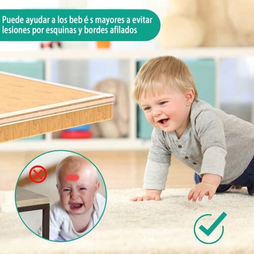 Kit Protector De 12 Pzs Esquinas Bebe Seguridad Banda 6m Rojo/Trasnparente