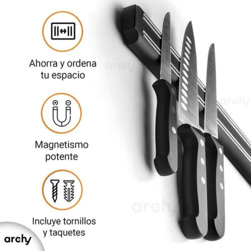 Barra Iman Magnetica Porta Cuchillos Herramientas Negro