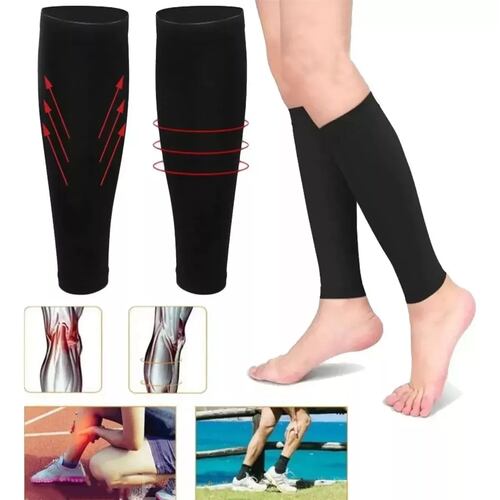 Medias Calcetines De Compresion Venosa Pantorrillas 2 Par Negro