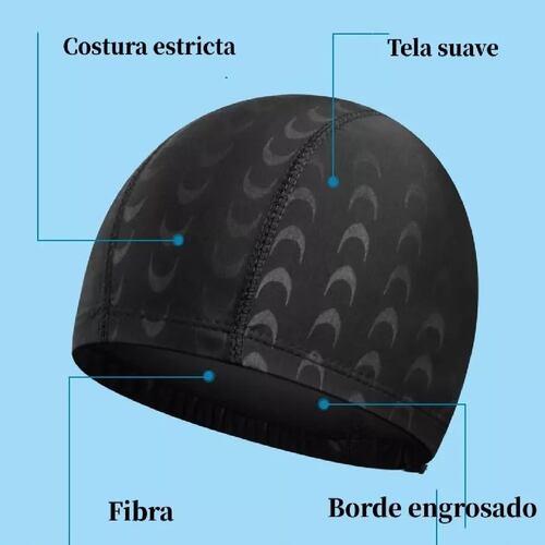 Gorra Para Natación De Unisex ,adultos Y Niños Negro