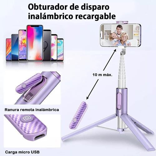 Palo De Selfie Trípie Para Teléfono Celular Portátil 152cm