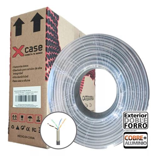 Bobina Cable Utp Cat 5e 100m Exterior Dob Forro Alea. Cobre
