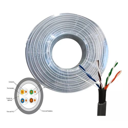 Bobina Cable Utp Cat 5e 100m Exterior Dob Forro Alea. Cobre