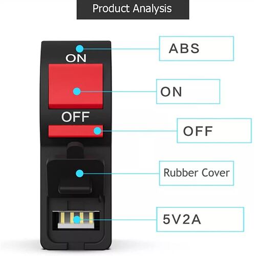 Cargador Usb Moto Apagador Luces Con Switch Corta Corriente