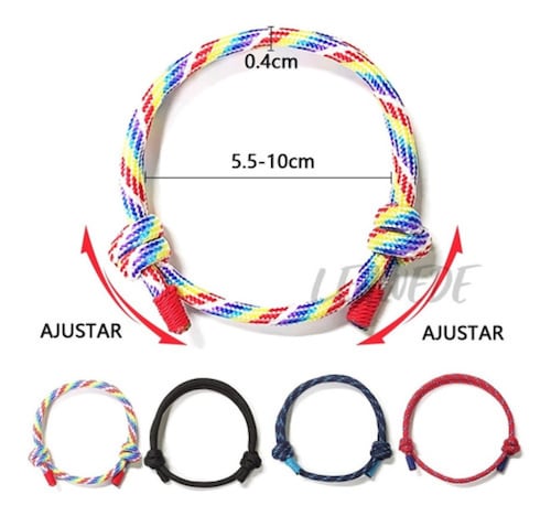 4 Pulsera Trenzada Náutica Elegante Cuerda Para Hombre Mujer colores 
