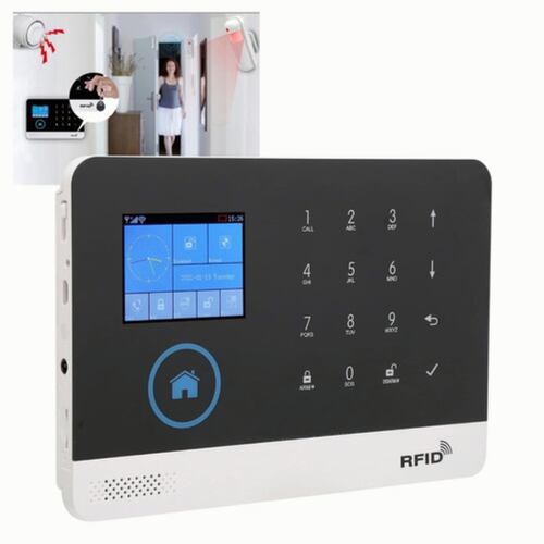 Kit Sistema De Seguridad Alarma Hogar Y Sensor Wifi Y Gsm Negro